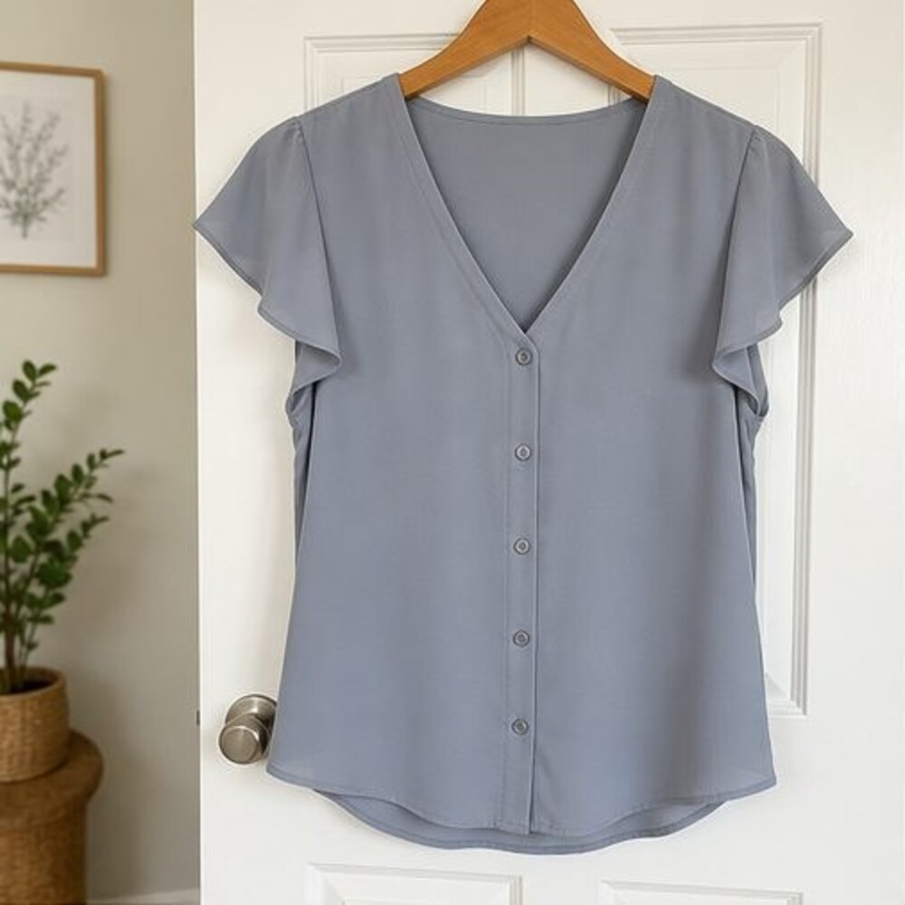 Gray Pleated Blouse